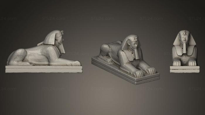 Египетские статуи и рельефы (Сфинкс, STKE_0023) 3D модель для ЧПУ станка